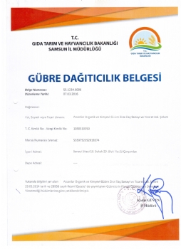 Gübre Dağıtıcılık Belgesi